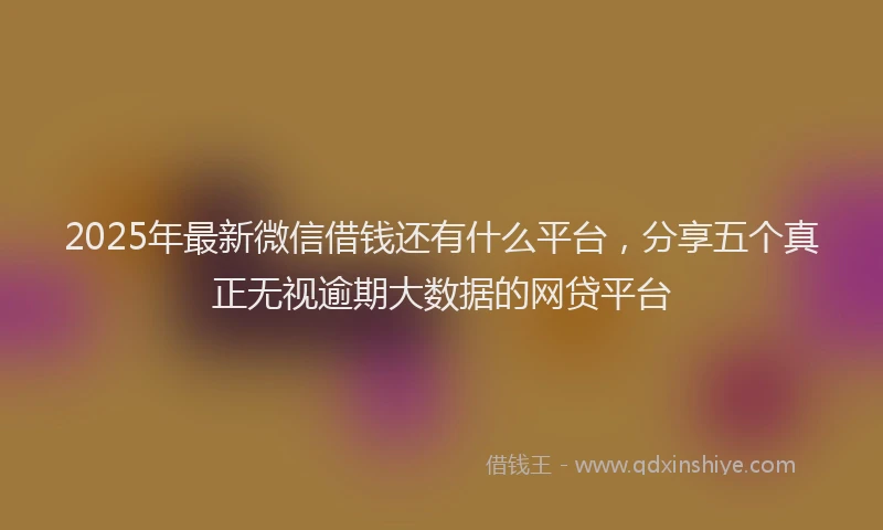 2025年最新微信借钱还有什么平台，分享五个真正无视逾期大数据的网贷平台