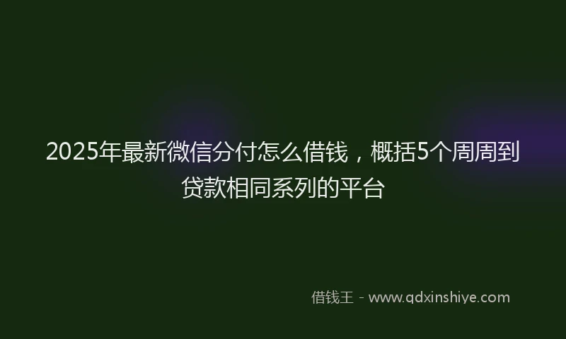 2025年最新微信分付怎么借钱，概括5个周周到贷款相同系列的平台