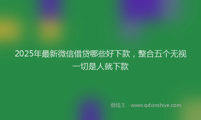 2025年最新微信借贷哪些好下款，整合五个无视一切是人就下款
