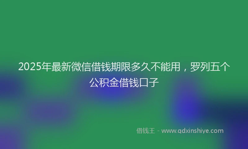 2025年最新微信借钱期限多久不能用，罗列五个公积金借钱口子