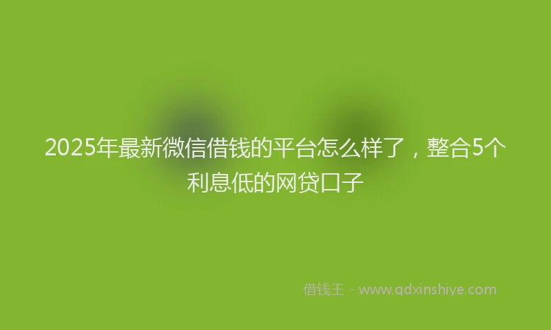 2025年最新微信借钱的平台怎么样了，整合5个利息低的网贷口子
