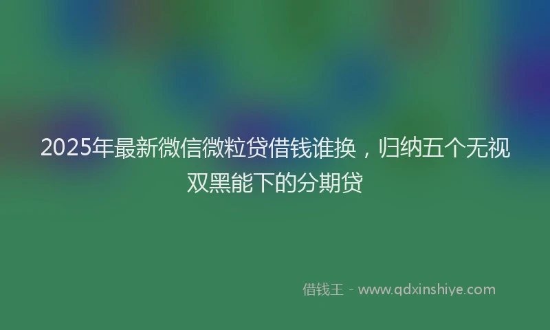 2025年最新微信微粒贷借钱谁换，归纳五个无视双黑能下的分期贷