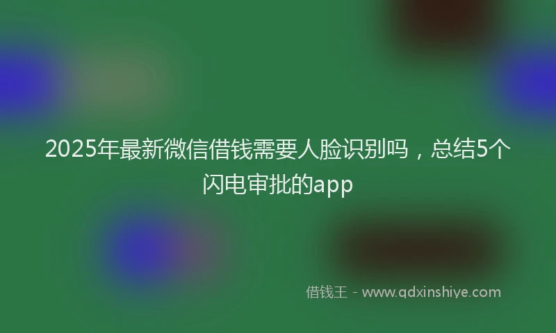 2025年最新微信借钱需要人脸识别吗，总结5个闪电审批的app