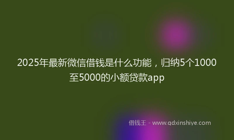 2025年最新微信借钱是什么功能，归纳5个1000至5000的小额贷款app