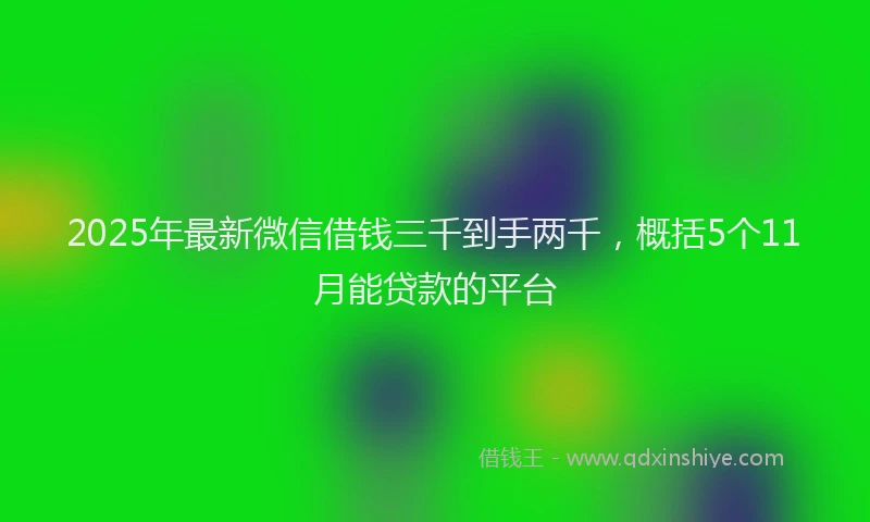 2025年最新微信借钱三千到手两千，概括5个11月能贷款的平台