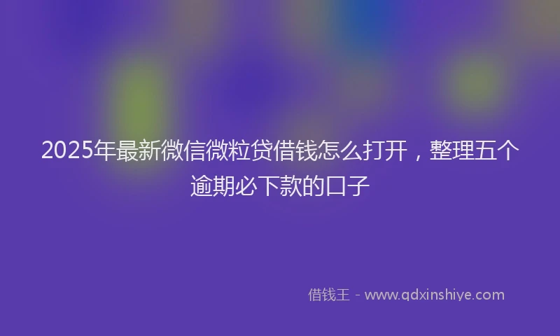 2025年最新微信微粒贷借钱怎么打开，整理五个逾期必下款的口子