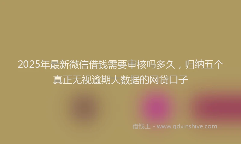 2025年最新微信借钱需要审核吗多久，归纳五个真正无视逾期大数据的网贷口子
