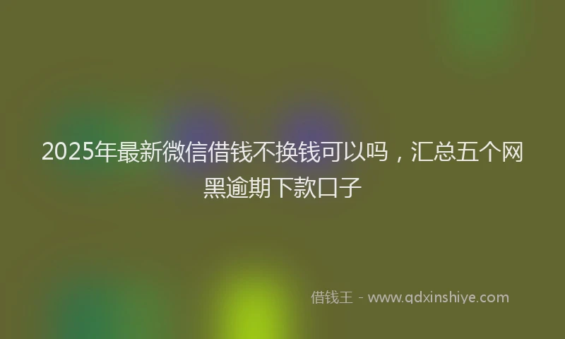 2025年最新微信借钱不换钱可以吗，汇总五个网黑逾期下款口子