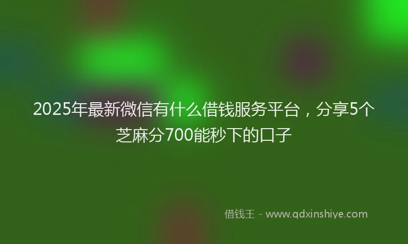2025年最新微信有什么借钱服务平台，分享5个芝麻分700能秒下的口子