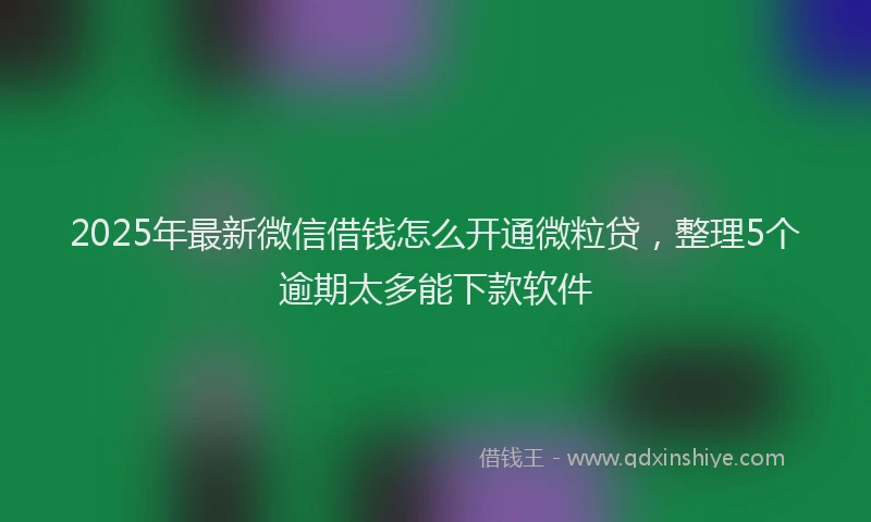 2025年最新微信借钱怎么开通微粒贷，整理5个逾期太多能下款软件