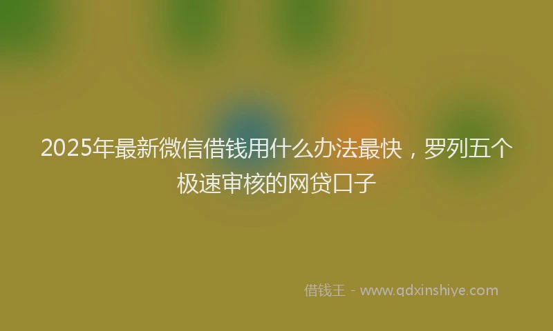 2025年最新微信借钱用什么办法最快，罗列五个极速审核的网贷口子