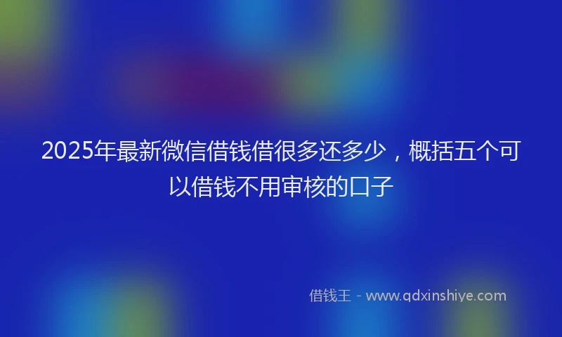 2025年最新微信借钱借很多还多少，概括五个可以借钱不用审核的口子