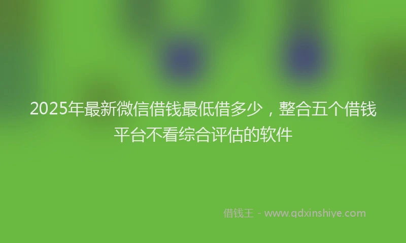2025年最新微信借钱最低借多少，整合五个借钱平台不看综合评估的软件