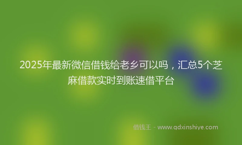 2025年最新微信借钱给老乡可以吗，汇总5个芝麻借款实时到账速借平台