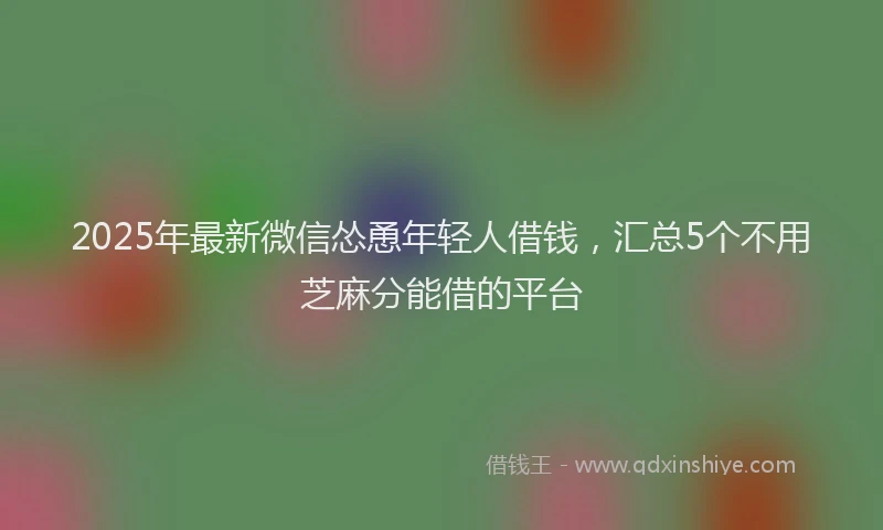 2025年最新微信怂恿年轻人借钱，汇总5个不用芝麻分能借的平台
