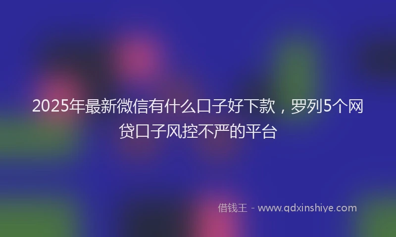 2025年最新微信有什么口子好下款，罗列5个网贷口子风控不严的平台