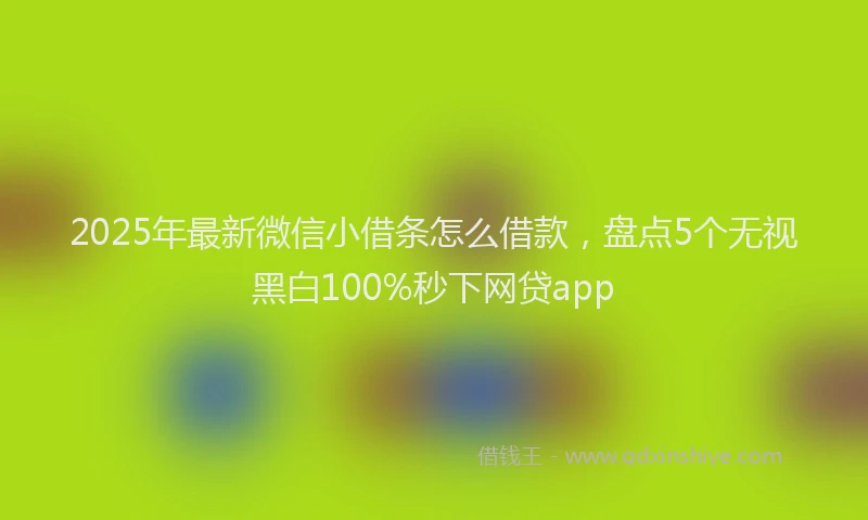 2025年最新微信小借条怎么借款，盘点5个无视黑白100%秒下网贷app