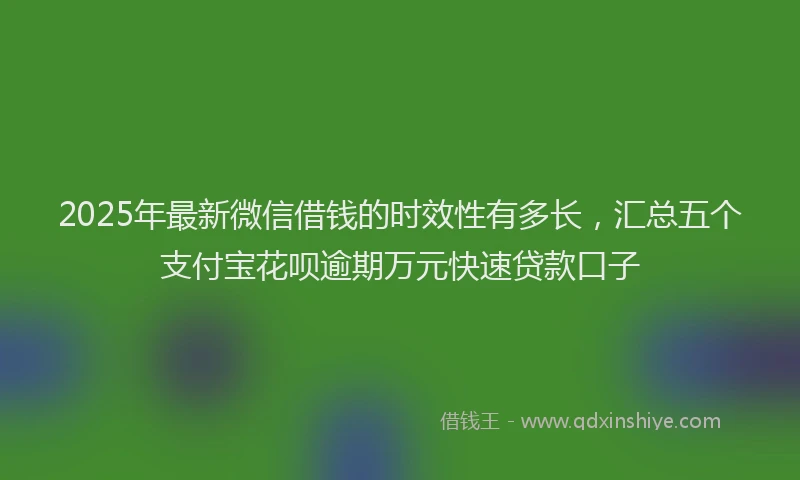 2025年最新微信借钱的时效性有多长，汇总五个支付宝花呗逾期万元快速贷款口子