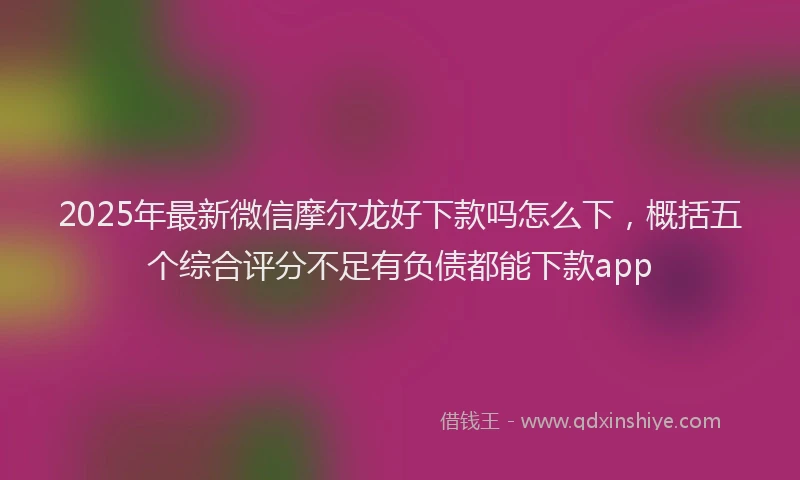 2025年最新微信摩尔龙好下款吗怎么下，概括五个综合评分不足有负债都能下款app