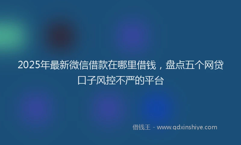 2025年最新微信借款在哪里借钱，盘点五个网贷口子风控不严的平台