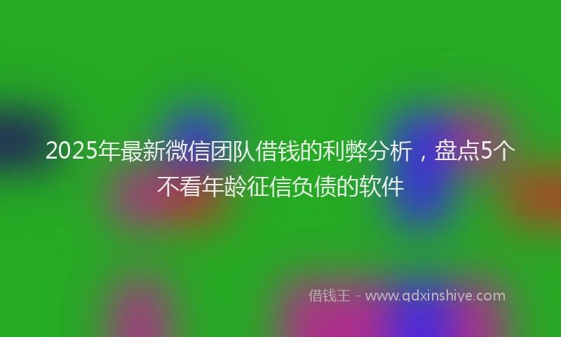 2025年最新微信团队借钱的利弊分析，盘点5个不看年龄征信负债的软件