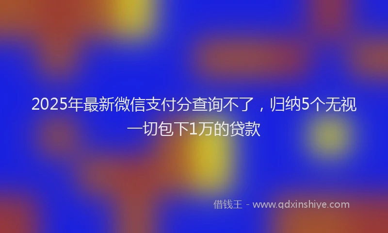 2025年最新微信支付分查询不了，归纳5个无视一切包下1万的贷款