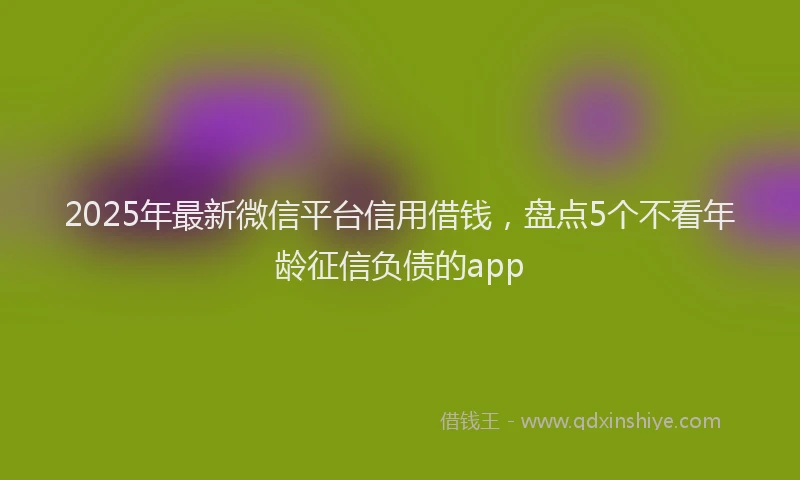 2025年最新微信平台信用借钱，盘点5个不看年龄征信负债的app