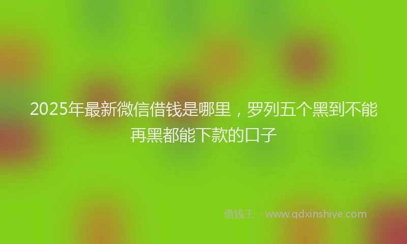 2025年最新微信借钱是哪里，罗列五个黑到不能再黑都能下款的口子