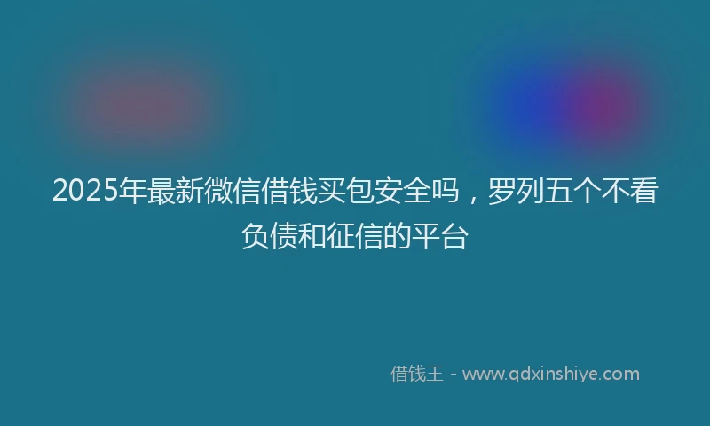 2025年最新微信借钱买包安全吗，罗列五个不看负债和征信的平台