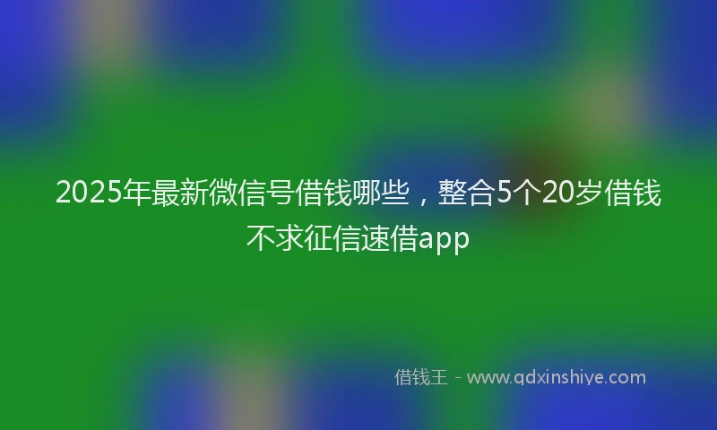 2025年最新微信号借钱哪些，整合5个20岁借钱不求征信速借app