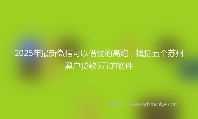 2025年最新微信可以借钱的高炮，概括五个苏州黑户贷款5万的软件