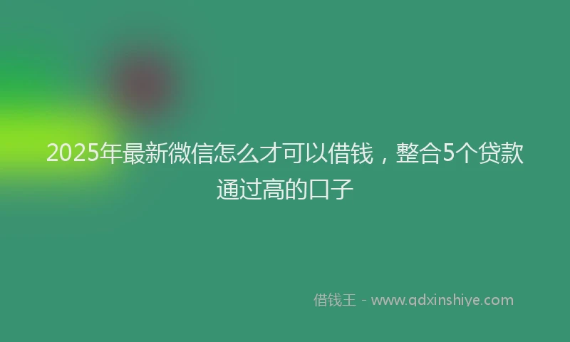 2025年最新微信怎么才可以借钱，整合5个贷款通过高的口子