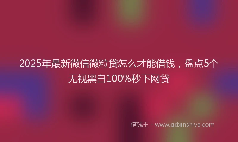 2025年最新微信微粒贷怎么才能借钱，盘点5个无视黑白100%秒下网贷