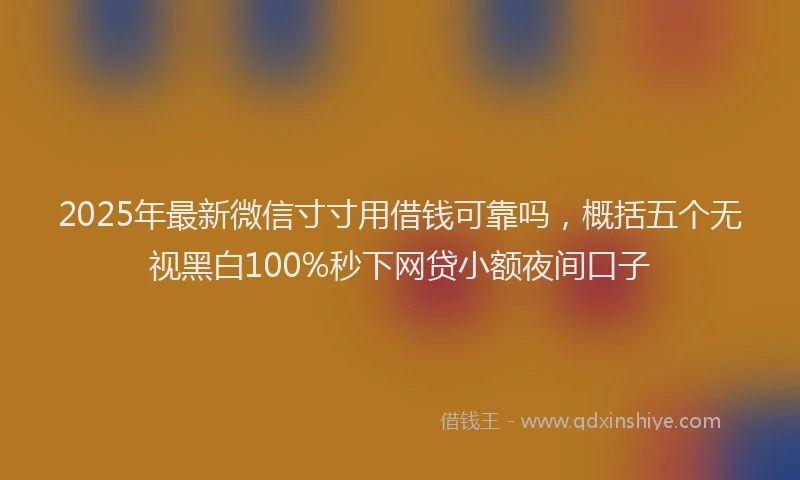 2025年最新微信寸寸用借钱可靠吗，概括五个无视黑白100%秒下网贷小额夜间口子