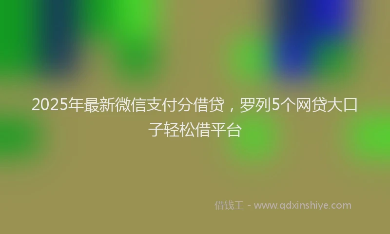 2025年最新微信支付分借贷，罗列5个网贷大口子轻松借平台