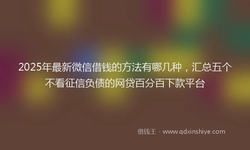 2025年最新微信借钱的方法有哪几种，汇总五个不看征信负债的网贷百分百下款平台
