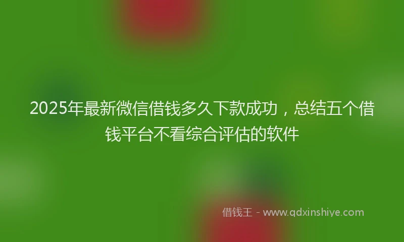 2025年最新微信借钱多久下款成功，总结五个借钱平台不看综合评估的软件