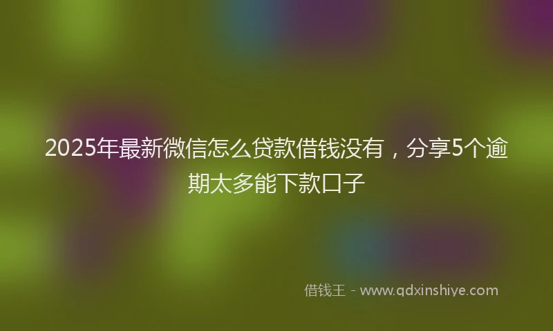 2025年最新微信怎么贷款借钱没有，分享5个逾期太多能下款口子