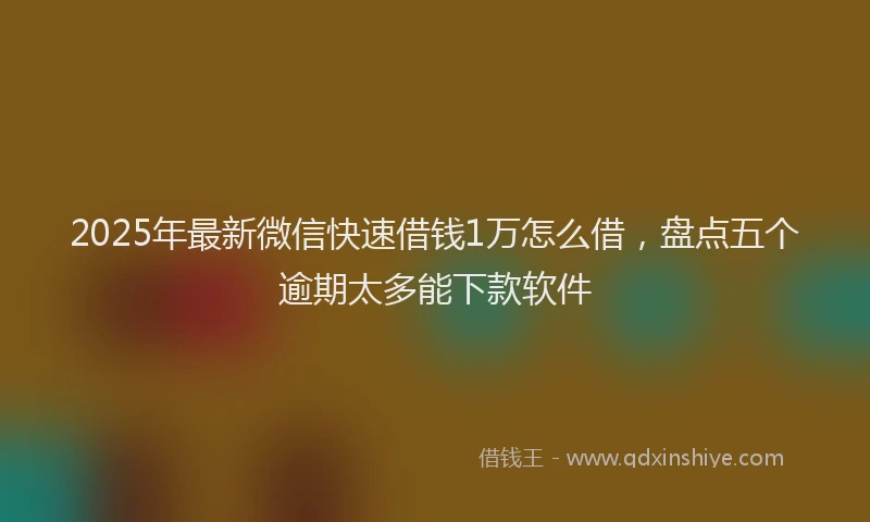 2025年最新微信快速借钱1万怎么借，盘点五个逾期太多能下款软件