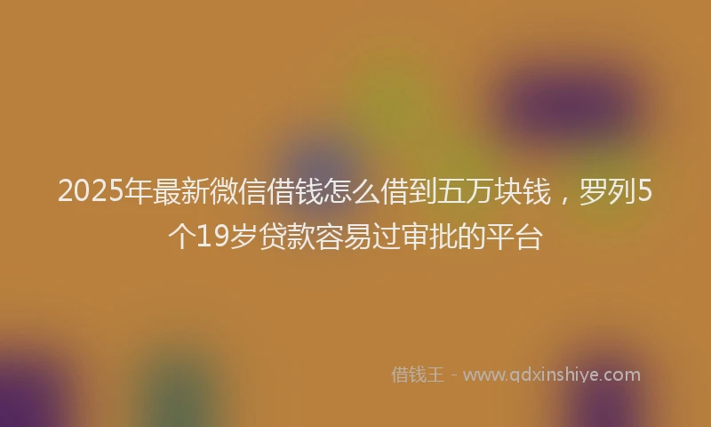 2025年最新微信借钱怎么借到五万块钱，罗列5个19岁贷款容易过审批的平台