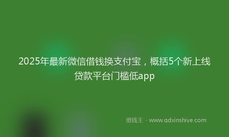2025年最新微信借钱换支付宝，概括5个新上线贷款平台门槛低app