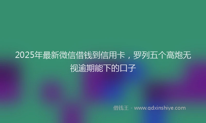 2025年最新微信借钱到信用卡，罗列五个高炮无视逾期能下的口子