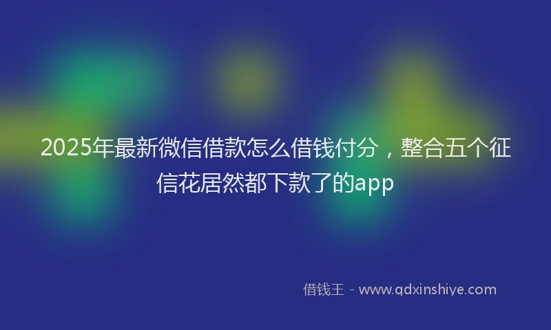 2025年最新微信借款怎么借钱付分，整合五个征信花居然都下款了的app
