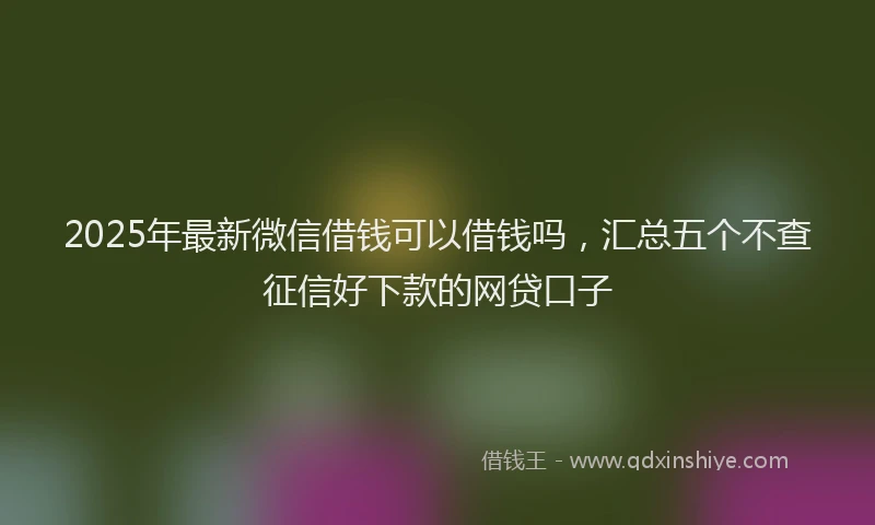 2025年最新微信借钱可以借钱吗，汇总五个不查征信好下款的网贷口子