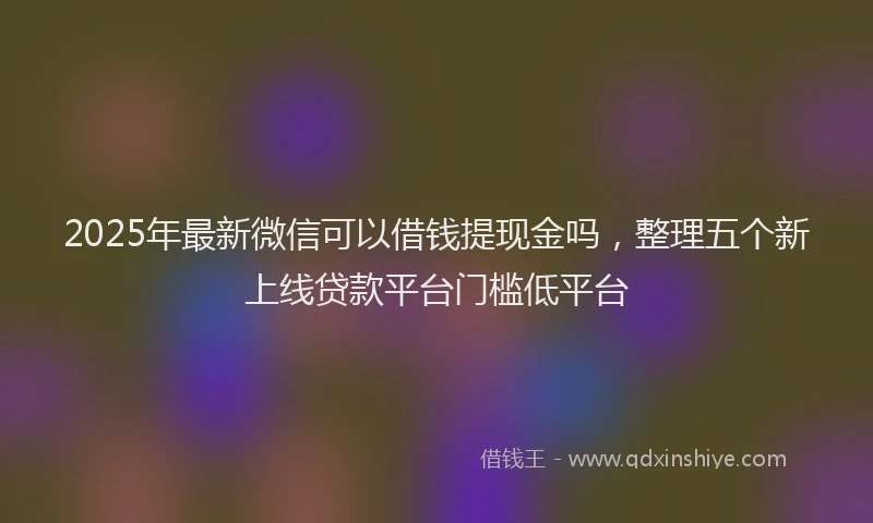 2025年最新微信可以借钱提现金吗，整理五个新上线贷款平台门槛低平台