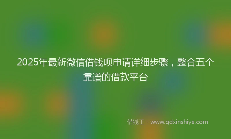 2025年最新微信借钱呗申请详细步骤，整合五个靠谱的借款平台