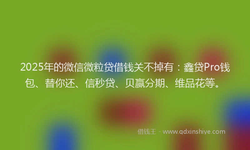 2025年的微信微粒贷借钱关不掉有：鑫贷Pro钱包、替你还、信秒贷、贝赢分期、维品花等。