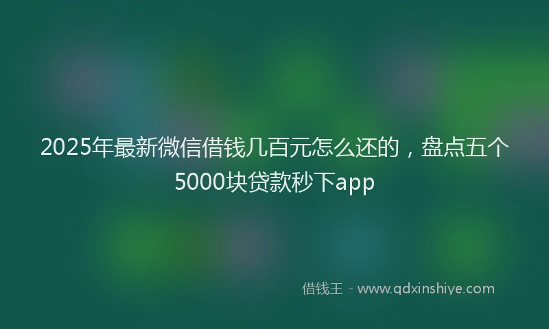2025年最新微信借钱几百元怎么还的，盘点五个5000块贷款秒下app