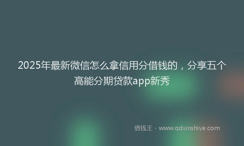 2025年最新微信怎么拿信用分借钱的，分享五个高能分期贷款app新秀