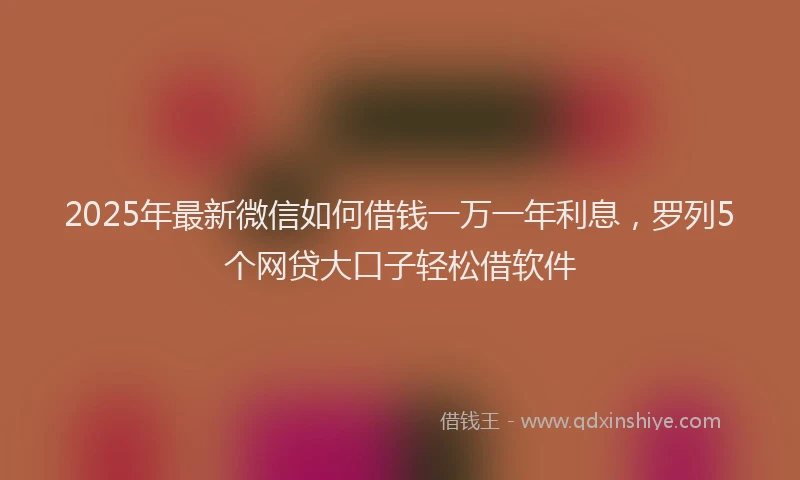 2025年最新微信如何借钱一万一年利息，罗列5个网贷大口子轻松借软件